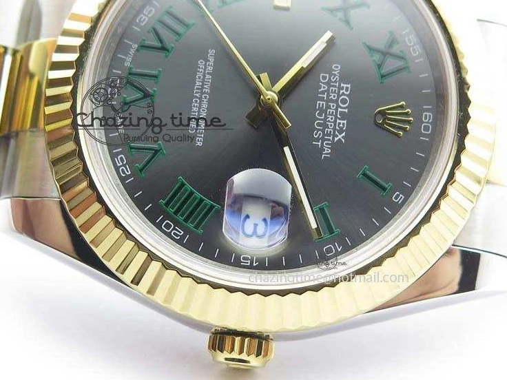 MiroTime 0415 Functional DateJust II 116333 SS YG 41mm EW Best Edition Gray Dial Roman Markers On SS Bracelet A 3823